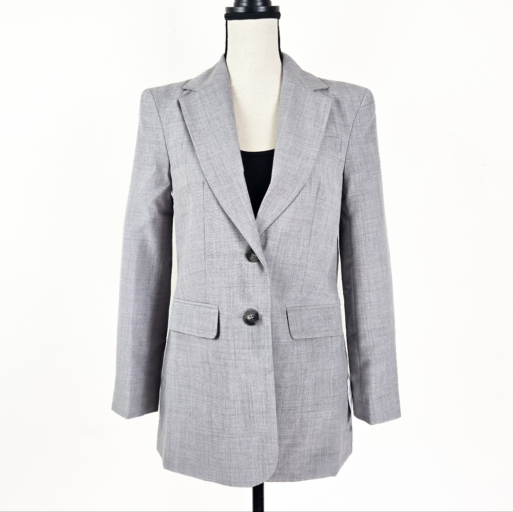 NWT Miss Selfridge Oversized Gray Two-Button Blazer